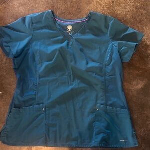 Healing Hands Blue Fitted Scrub Set